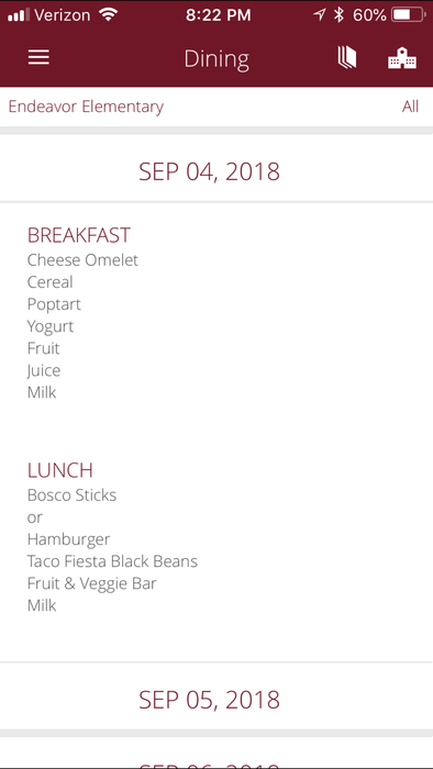 Lunch Menu Example